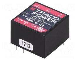 Converter: AC/DC | 5W | Uout: 12VDC | Iout: 416mA | 82% | Mounting: PCB