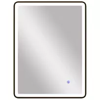 LED vonios veidrodis su apšvietimu, apsauga nuo rasojimo, pritemdomas, 80 x 60 cm, juodas rėmas