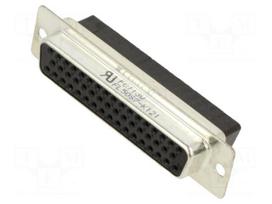 Connector: D-Sub | straight | black | Enclos.mat: steel | female | plug