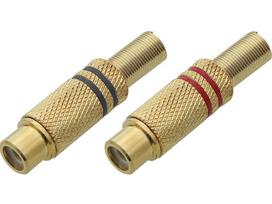 Jungtys // Different Audio, Video, Data connection plug and sockets // 8965#                Gniazdo rca-na kabel złote czarne