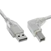 InLine USB 2.0 laidas su stačiu kampu Type A vyras / B vyras permatomas 1 m