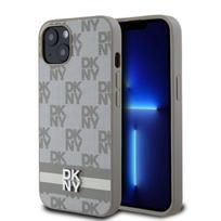 Nugarėlės dėklai DKNY - DKNY PU Leather Checkered Pattern and Stripe Case for iPhone 13 Beige