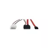 Inter-Tech SATA kabelis - Slimline SATA į SATA, vidinis maitinimas, 2 kontaktų - 60cm - raudonas (88885302)