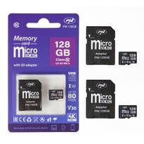 Package 2 pieces PNI MicroSD Memory Card PNI 128GB MicroSD Memory Card Class 10, 80Mb/s, V30 with SD adapters included
