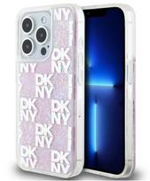 Nugarėlės dėklai DKNY Apple iPhone 15 Pro 6.1 hardcase Liquid Glitter Multilogo Pink