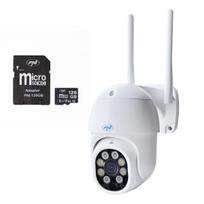 PNI IP840 wireless video surveillance camera + PNI 128GB WiFi card, PTZ, 8MP 4K, micro SD slot, stand-alone, AI functions, ONVIF, ICSee app