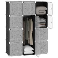 Modulinė spinta Homcom 111x47x145cm., juodos/baltos spalvos