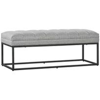 Minkštas suolas Homcom 120x44x45,5cm., pilkos/juodos spalvos