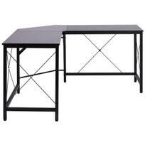 Kampinis rašomasis stalas Homcom 150x150x76cm., juodos spalvos