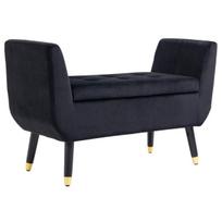 Minkštas suolas su daiktadėže Homcom 107x42x65cm., juodos/auksinės spalvos