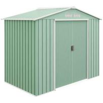 Sodo sandėliukas Outsunny 213x130x185cm., žalios/baltos spalvos
