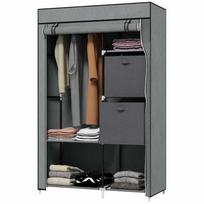 Medžiaginė spinta Homcom 102x42,5x162,5cm., pilkos/juodos spalvos