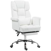 Biuro kėdė Homcom 69x65x115cm., baltos/sidabrinės spalvos