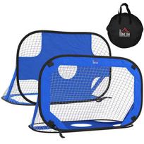 Rinkinys iš 2 futbolo vartų vaikams Homcom 123x80x80cm., mėlynos/juodos spalvos