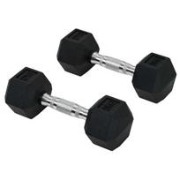 Rinkinys iš 2 hantelių Homcom 10,5x10,5x27,2cm., juodos/sidabrinės spalvos