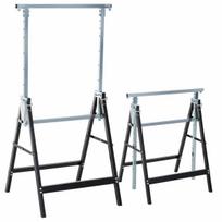 Rinkinys iš 2 pjūklos stovų Homcom 68x58x130cm., juodos/sidabrinės spalvos