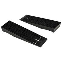 Rinkinys iš 2 įvažiavimo rampų Homcom 70x19,5x7,8cm., juodos spalvos