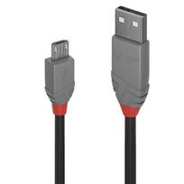 USB Laidas - LINDY Anthra Line USB 2.0 Type A į Micro-B Laidas M/M, 5 m, Juoda (Pažeista Pakuotė)