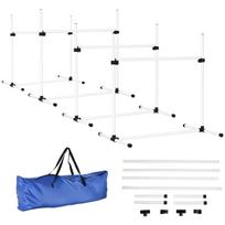 Šunų treniruočių rinkinys iš 4 dalių PawHut 99x65x94cm., baltos/juodos spalvos