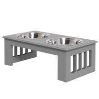Dubenėliai su stovu PawHut 44x24x15cm., pilkos/sidabrinės spalvos