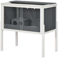 Graužikų narvas PawHut 82x45x81cm., pilkos/baltos spalvos