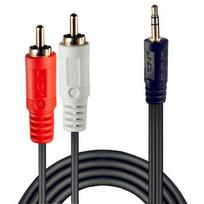 Garso Kabelis - Lindy 5 M 3,5 Mm Kištukas M Į 2 RCA Kištukus M, Stereo, Paauksuoti Gnybtai