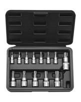 Torx antgalių rinkinys, 13 dalių, S2 ir cr-v plienas, T8–T60, 1/4–1/2 colių