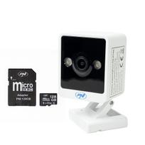 PNI IP744 4MP video surveillance camera package with IP, motion detection + PNI 128GB MicroSD memory card with SD adapter