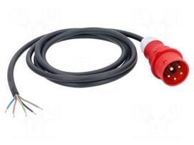 Cable | H07RN-F | 5G1.5mm2 | IEC 60309 3P+N+PE plug,cables | rubber