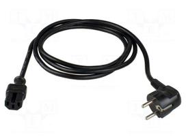 Cable | H05RR-F | 3G1mm2 | rubber | 2m | with earthing | black | 10A | 230V