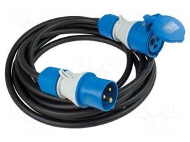 Extension lead | H07RN-F | 3G2.5mm2 | 5m | rubber | black | Sockets no: 1