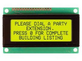Display: LCD | STN Positive | 20x4 | yellow-green | 77.5x47mm | LED