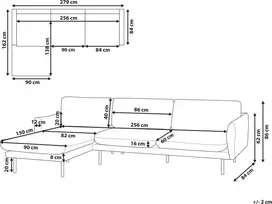 Beliani 4 vietų kampinė sofa VINTERBRO, veliūrinė, šviesiai smėlinė, dešininė