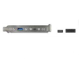 DeLOCK Slot Bracket with 1 x USB Type-C and 1 x USB Type-A Port