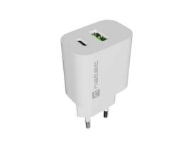 WALL CHARGER NATEC RIBERA 1X USB-A + 1X USB-C 20W WHITE