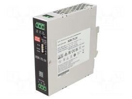 Power supply: switching | for DIN rail | 75W | 24VDC | 0÷3.12A | OUT: 1