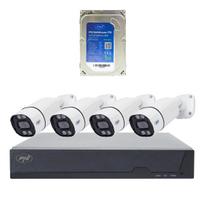 PNI House IPMAX POE 8 video surveillance system package, NVR with 4 cameras and PNI SafeHouse 1TB HDD