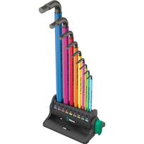 Wera 950/9 Hex-Plus Multicolour 3 L-key set, 9 pieces, screwdriver (with stand, BlackLaser surface)