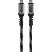 goobay USB4 Gen 3x2 cable, USB-C male to USB-C male, 40Gbit/s black/grey, 1.5 meters, PD, charging up to 240 watts