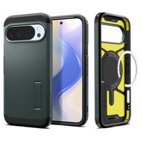 Spigen Tough Armor Mag dėklas Google Pixel 10 Pro XL telefonui, žalias