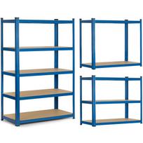 Metalinis sandėliavimo stelažas Humberg 150 x 75 x 30 cm, 5 lentynos, mėlynas