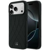 Mercedes Leather with Crossed Lines MagSafe dėklas iPhone 17 Pro, juodas