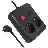 Ilgintuvas Maclean MCE388 B, 2 lizdai, 3x USB, 2500W, 3 m, juodas
