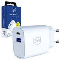 Tinklo įkroviklis 3Mk Protection FlowPower 30W, USB-C ir USB-A, baltas