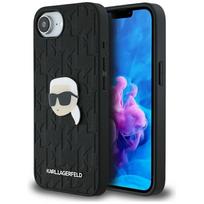 Karl Lagerfeld Monogram Karl Head Pin dėklas skirtas iPhone 16e, juodas