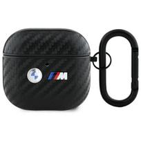 BMW Carbon Double Metal Logo dėklas, skirtas Apple AirPods 4, juodas