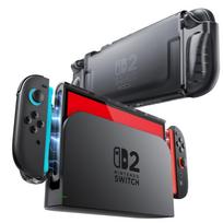 Supcase Crystal dėklas, skirtas Nintendo Switch 2, skaidrus juodas