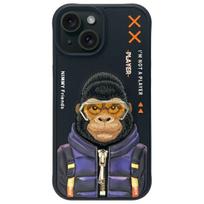 Nimmy Cool&Cute 2.0 Monkey dėklas, skirtas iPhone 15, juodas
