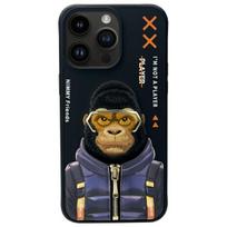 Nimmy Cool&Cute 2.0 Monkey dėklas iPhone 15 Pro telefonui, juodas