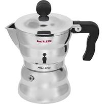 Alessi Moka AAM33/3 kavinukas, 3 puodeliai, sidabrinis/juodas